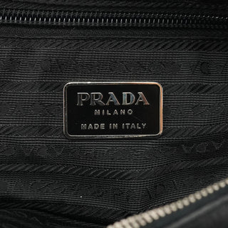 Prada 1999 Black Dark Green Wool Leather Bowling Bag