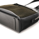 Prada 1999 Black Dark Green Wool Leather Bowling Bag