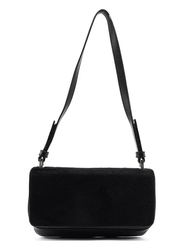 Prada 1999 Black Fur Mini Hobo Shoulder Bag