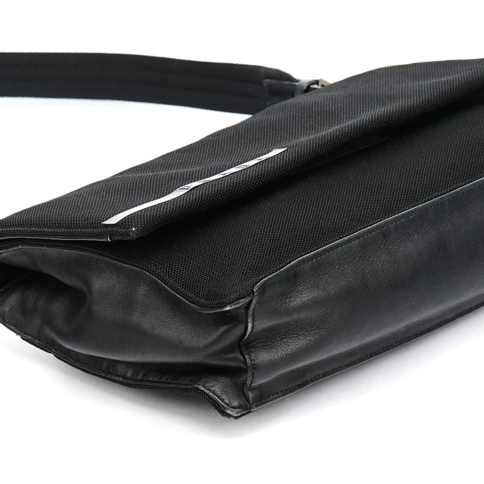 Prada 1999 Black Nylon Mesh Sport Shoulder Bag