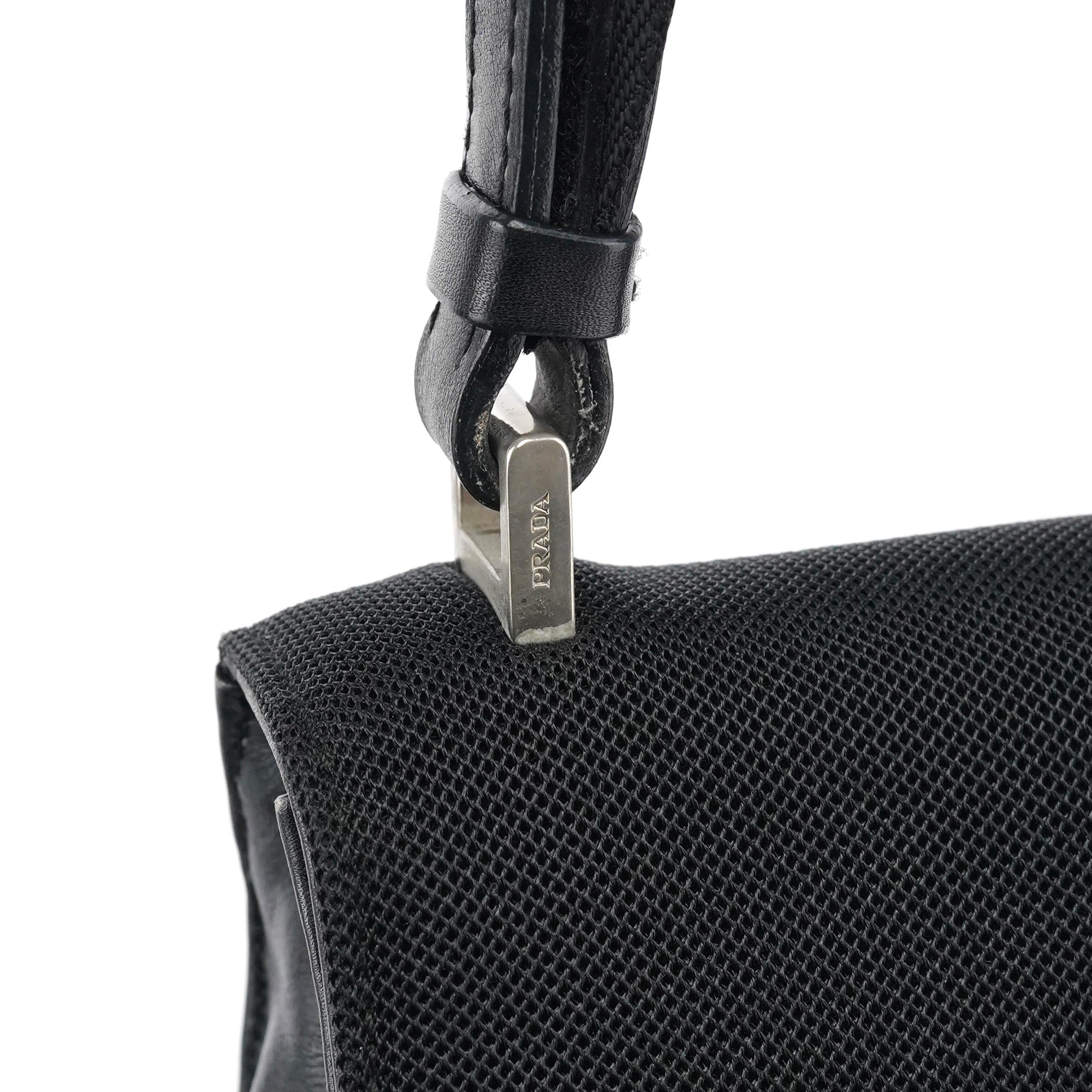 Prada 1999 Black Nylon Mesh Sport Shoulder Bag