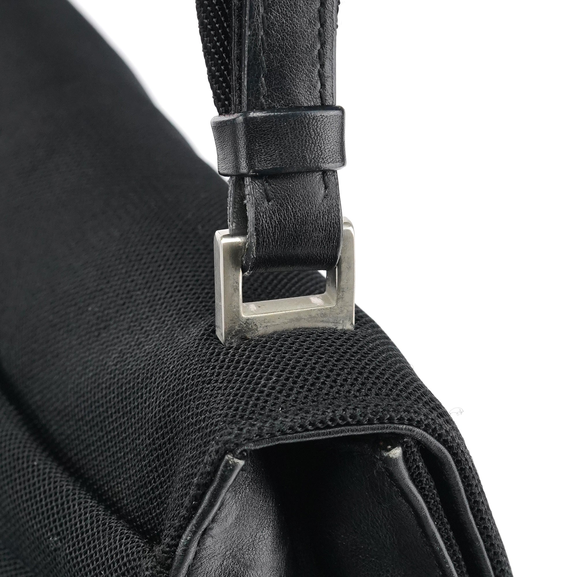 Prada 1999 Black Nylon Mesh Sport Shoulder Bag