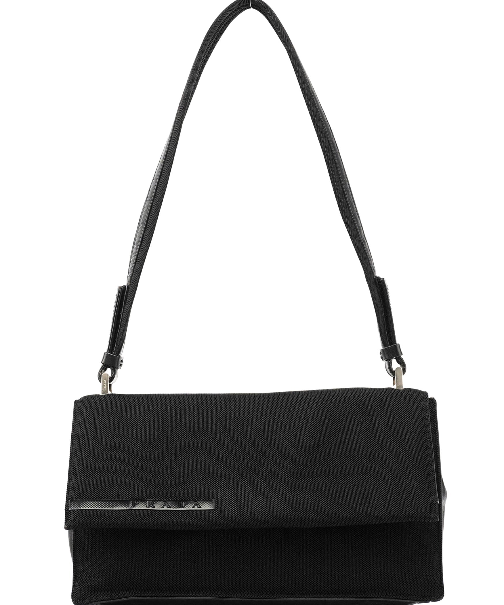 Prada 1999 Black Nylon Mesh Sport Shoulder Bag
