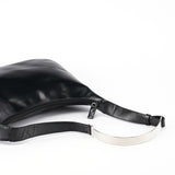 Prada 1999 Vitello Metallo Schultertasche aus schwarzem Leder