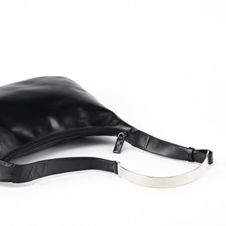 Prada 1999 Black Vitello Metallo Shoulder Bag