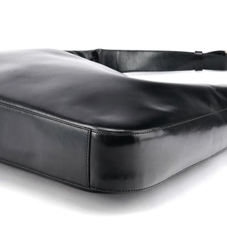 Prada 1999 Black Vitello Metallo Shoulder Bag