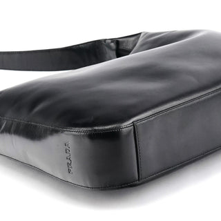 Prada 1999 Black Vitello Metallo Shoulder Bag
