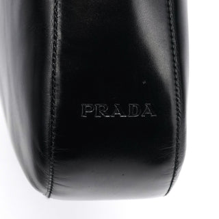 Prada 1999 Black Vitello Metallo Shoulder Bag