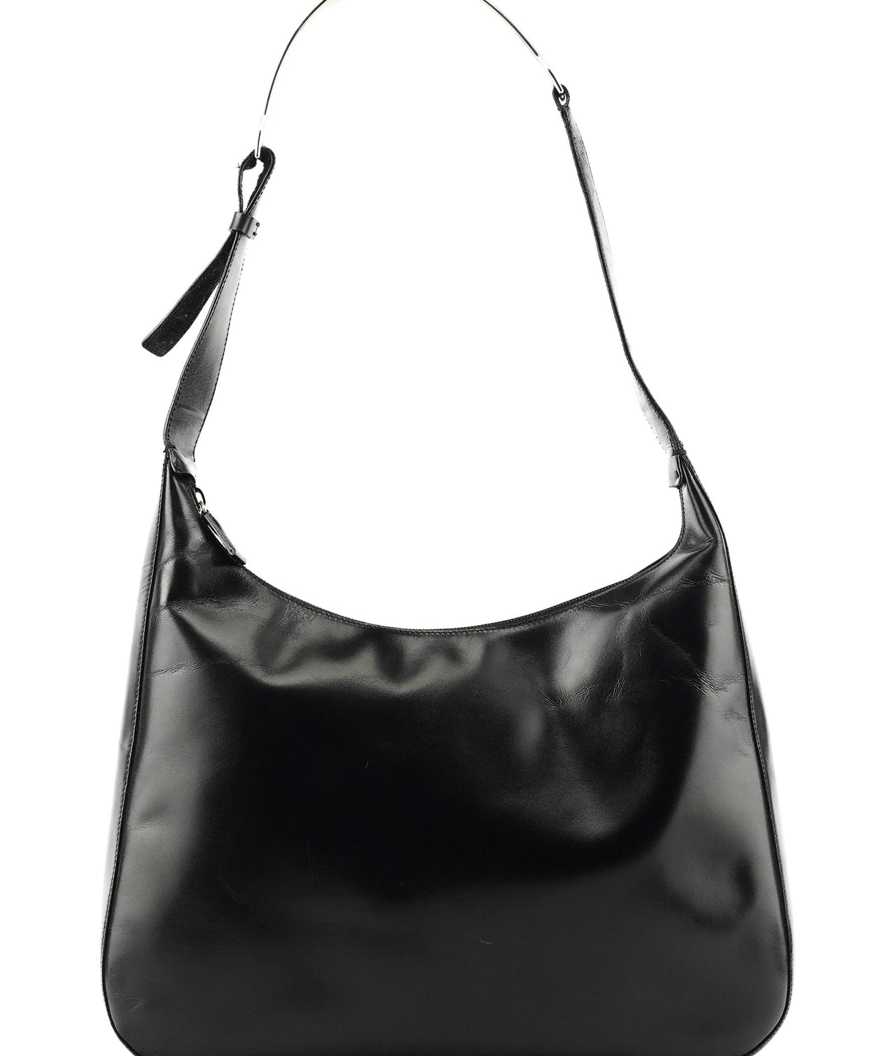 Prada 1999 Black Vitello Metallo Shoulder Bag