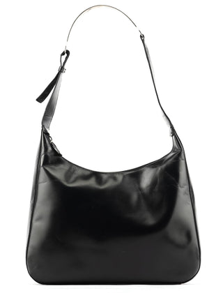 Prada 1999 Black Vitello Metallo Shoulder Bag