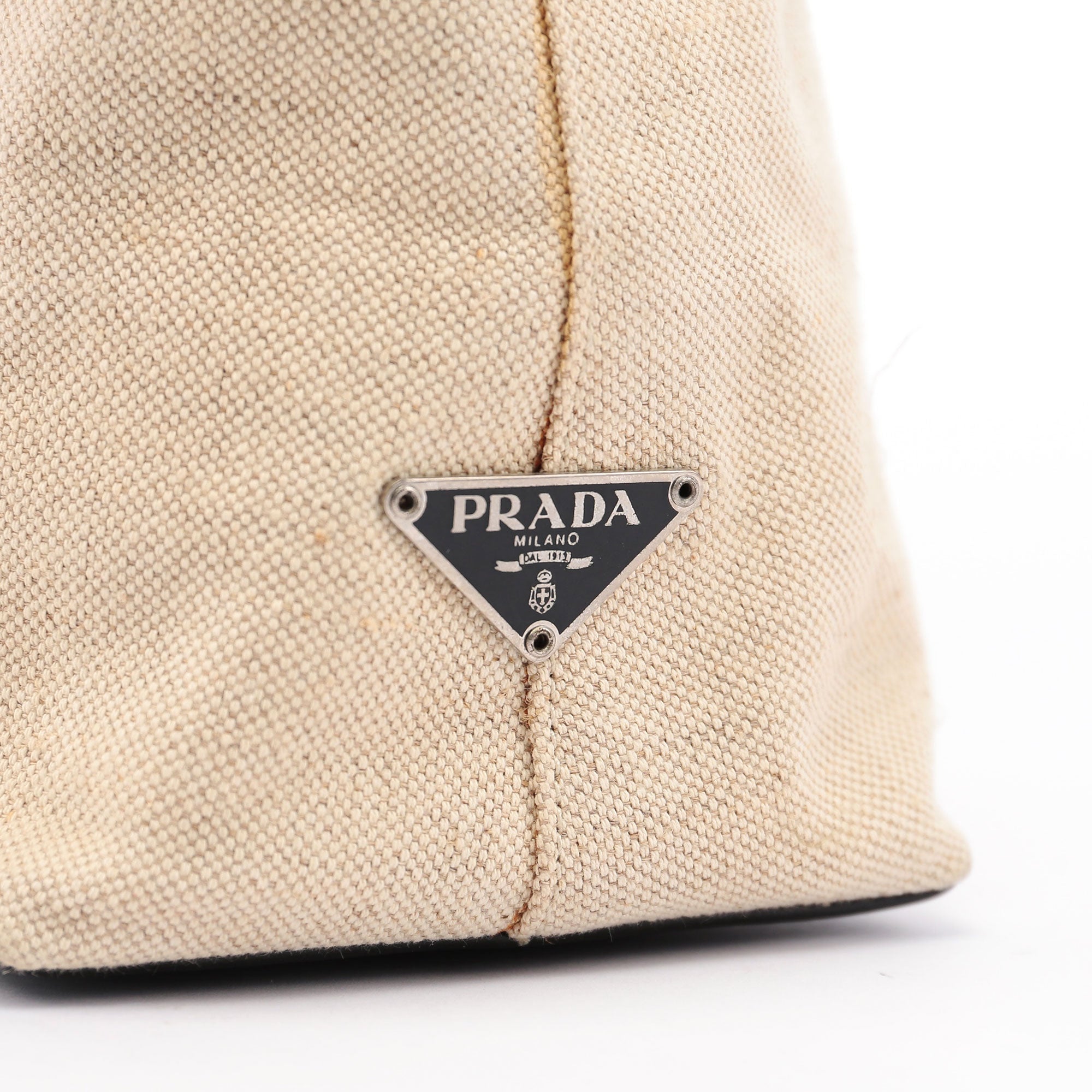 Prada 1999 Canvas Metal Handle Bag