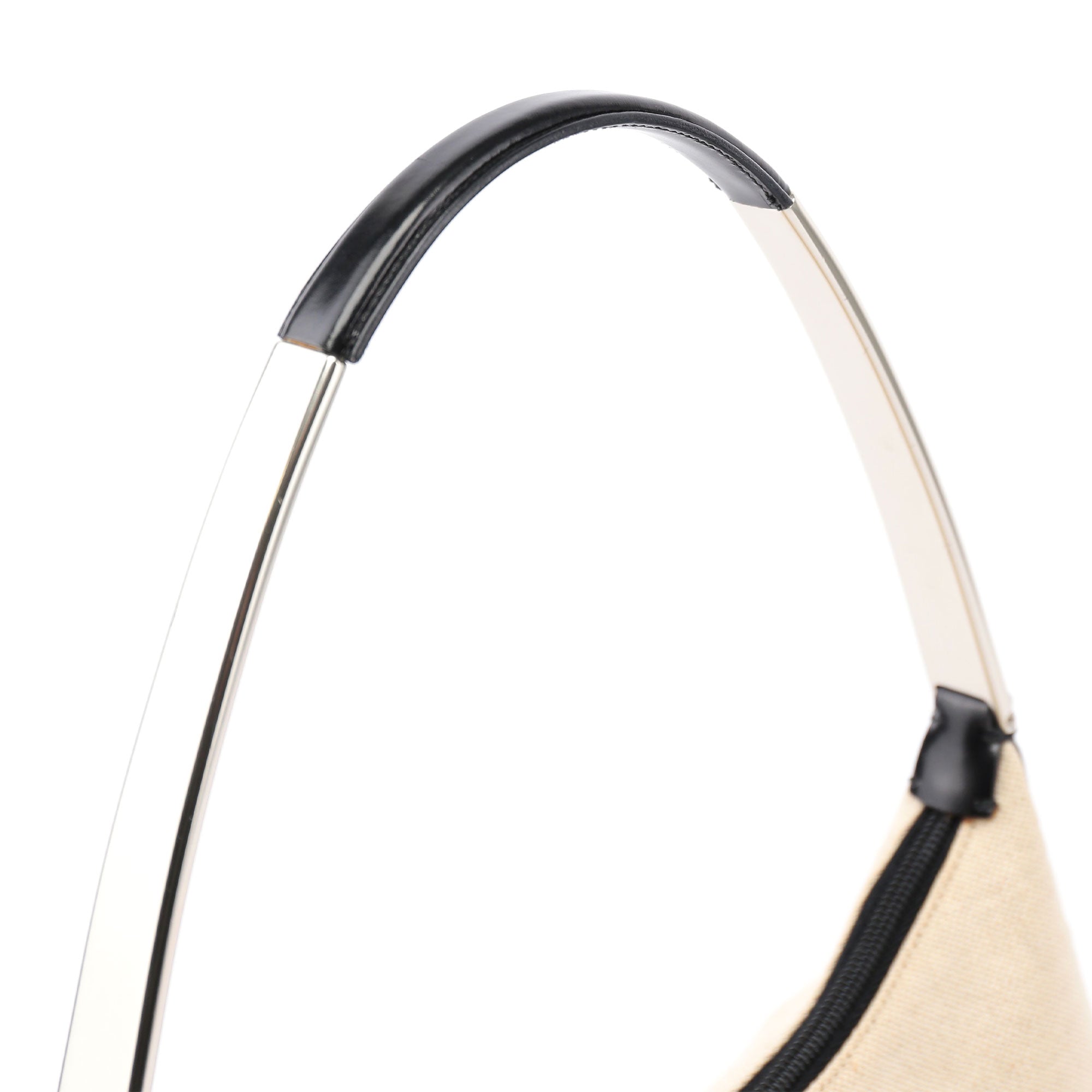 Prada 1999 Sac à poignée en métal et toile