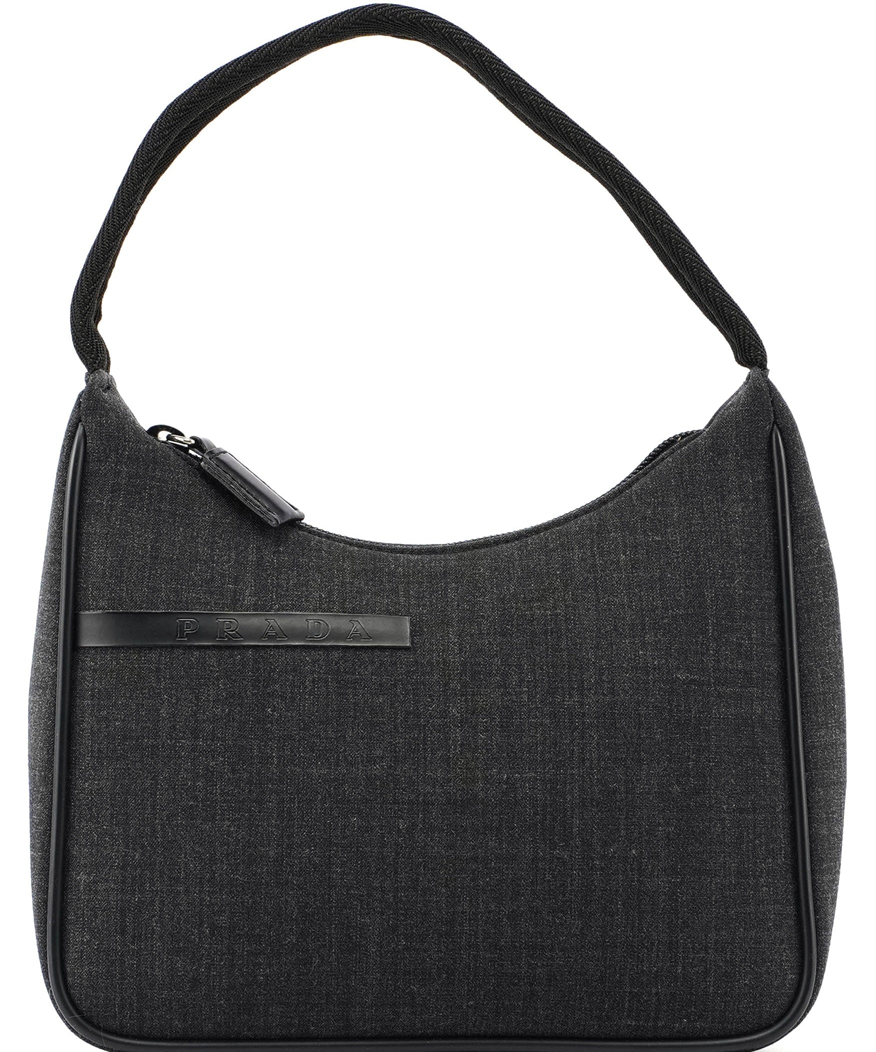 Prada 1999 Grey Canvas Mini Hobo