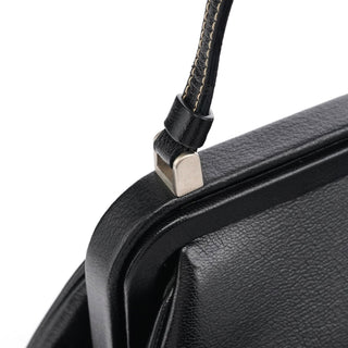 Prada 2000 Black Leather Keylock Clutch Top Handle Bag