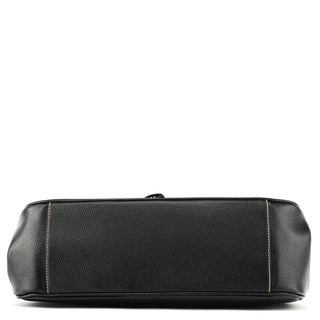 Prada 2000 Black Leather Keylock Clutch Top Handle Bag