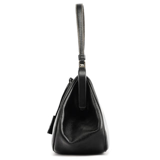 Prada 2000 Black Leather Keylock Clutch Top Handle Bag