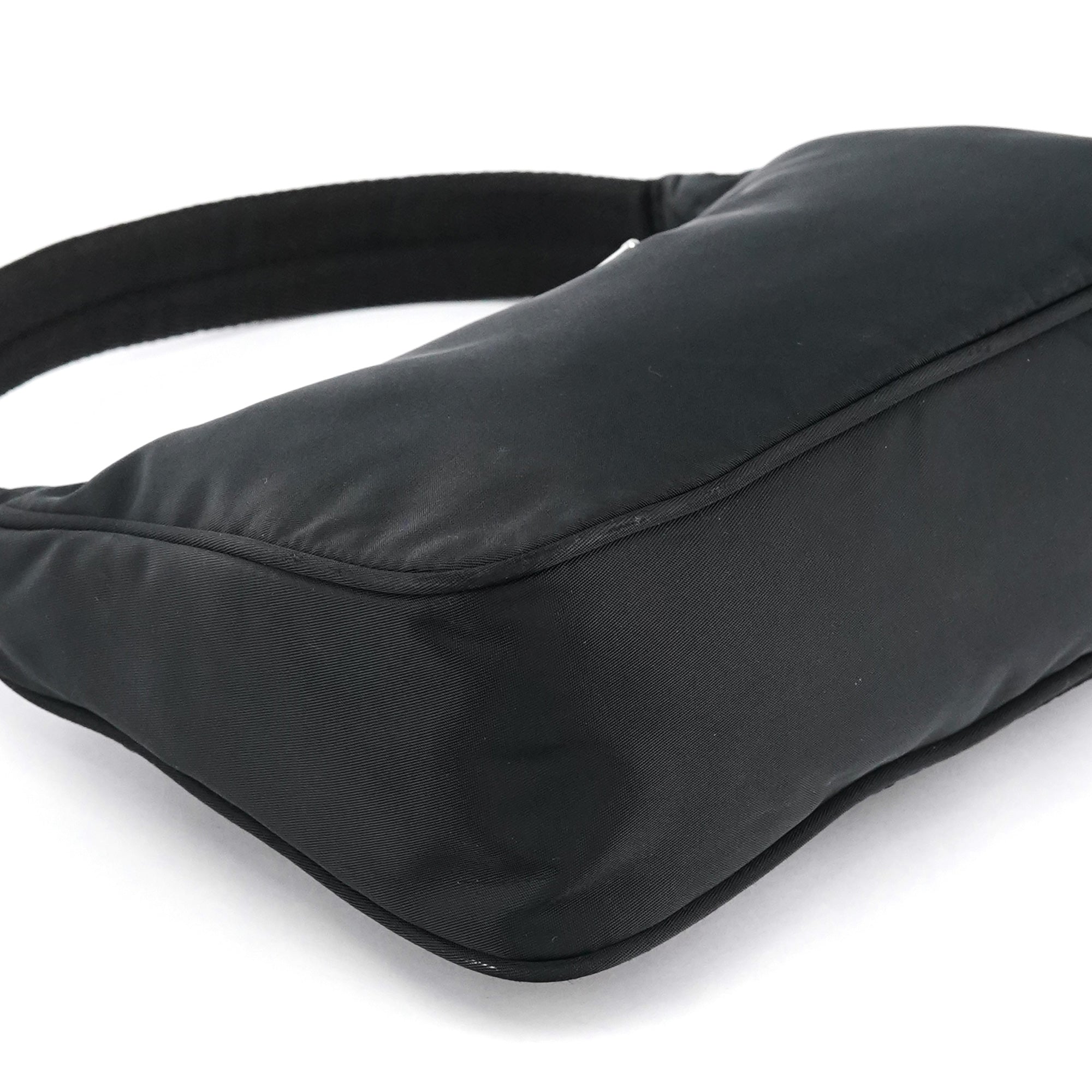 Prada 2002 Black Tessuto Nylon Mini Hobo Bag