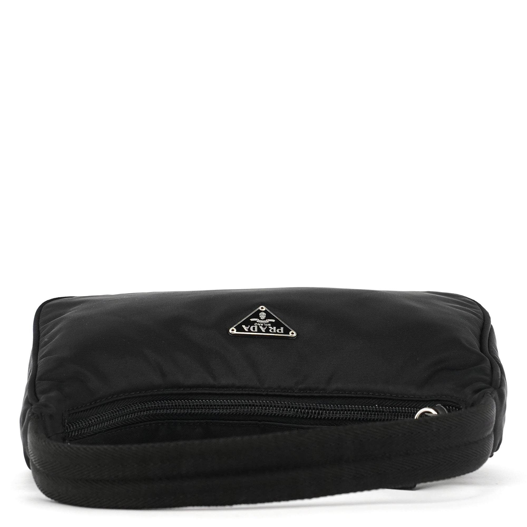 Prada 2002 Black Tessuto Nylon Mini Hobo Bag