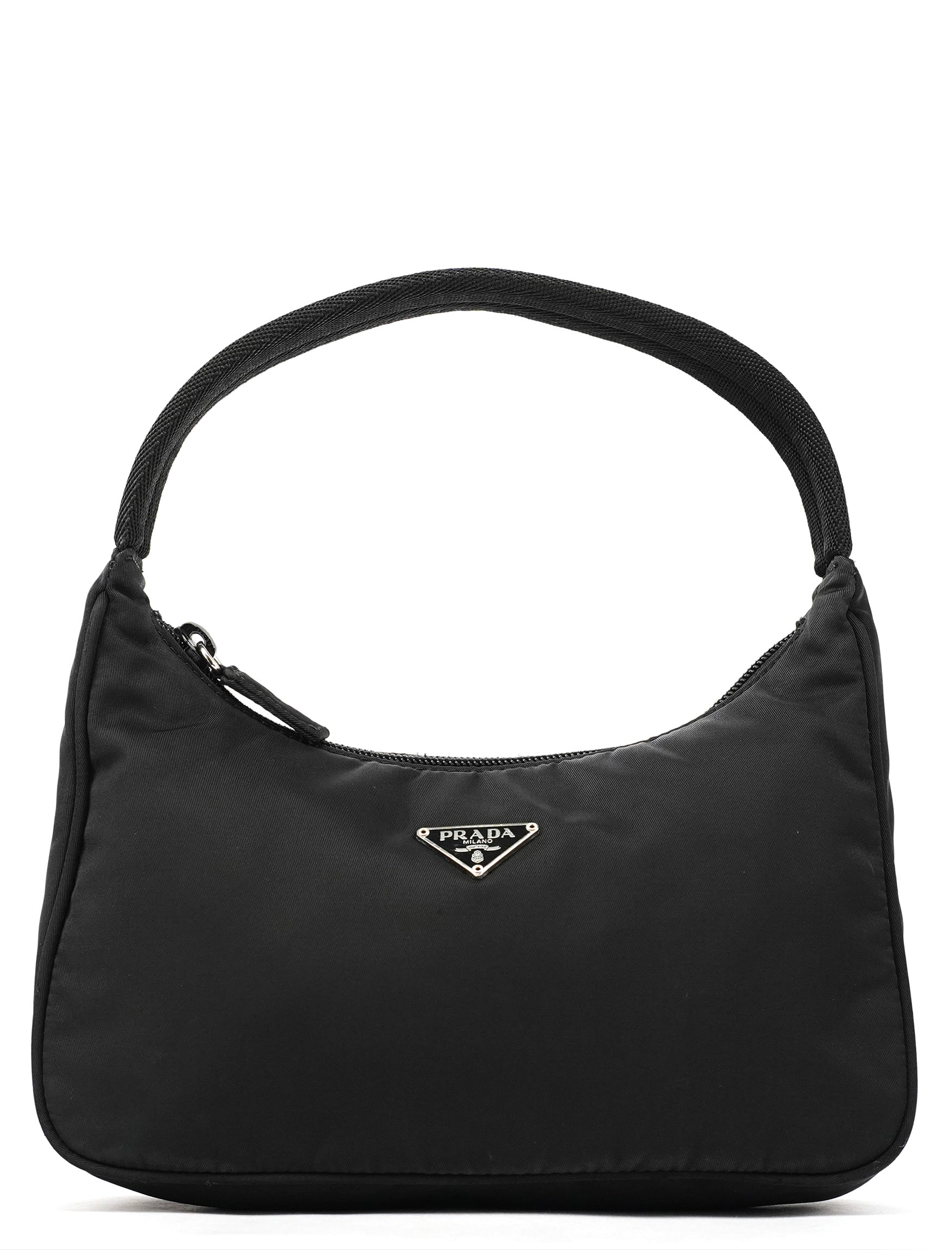 Prada 2002 Black Tessuto Nylon Mini Hobo Bag