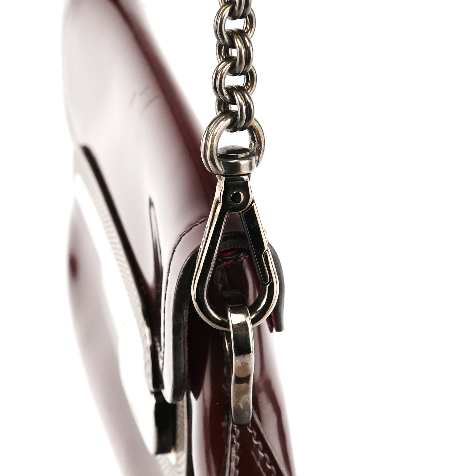 Prada 2004 Burgundy Spazzolato Mirror Shoulder Bag