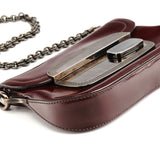 Prada 2004 Burgundy Spazzolato Mirror Shoulder Bag