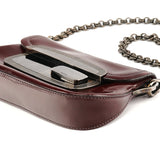 Prada 2004 Burgundy Spazzolato Mirror Shoulder Bag