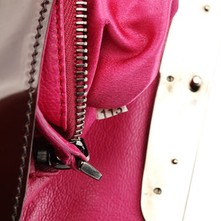 Prada 2004 Burgundy Spazzolato Mirror Shoulder Bag