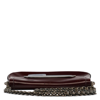 Prada 2004 Burgundy Spazzolato Mirror Shoulder Bag