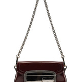Prada 2004 Burgundy Spazzolato Mirror Shoulder Bag