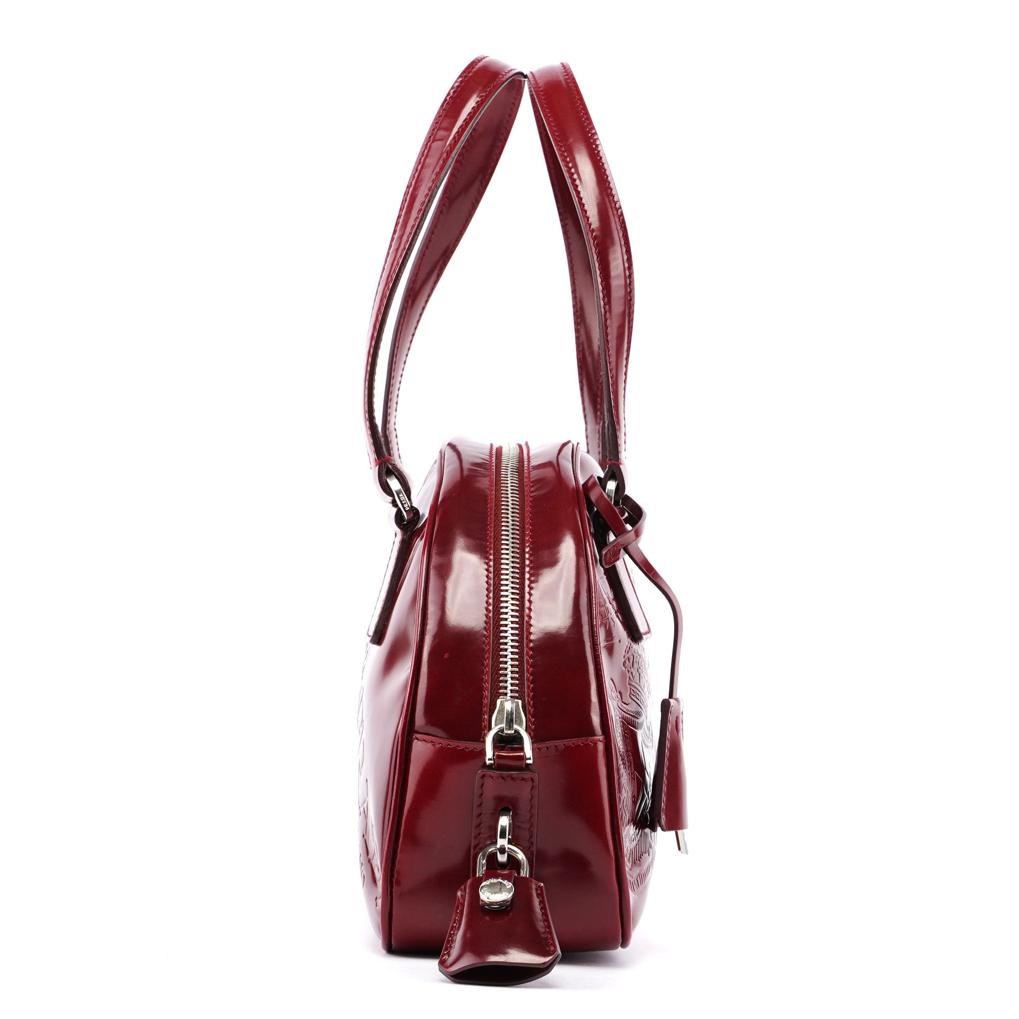 Prada 5347. Prada Red Patent Leather Stamped Tote