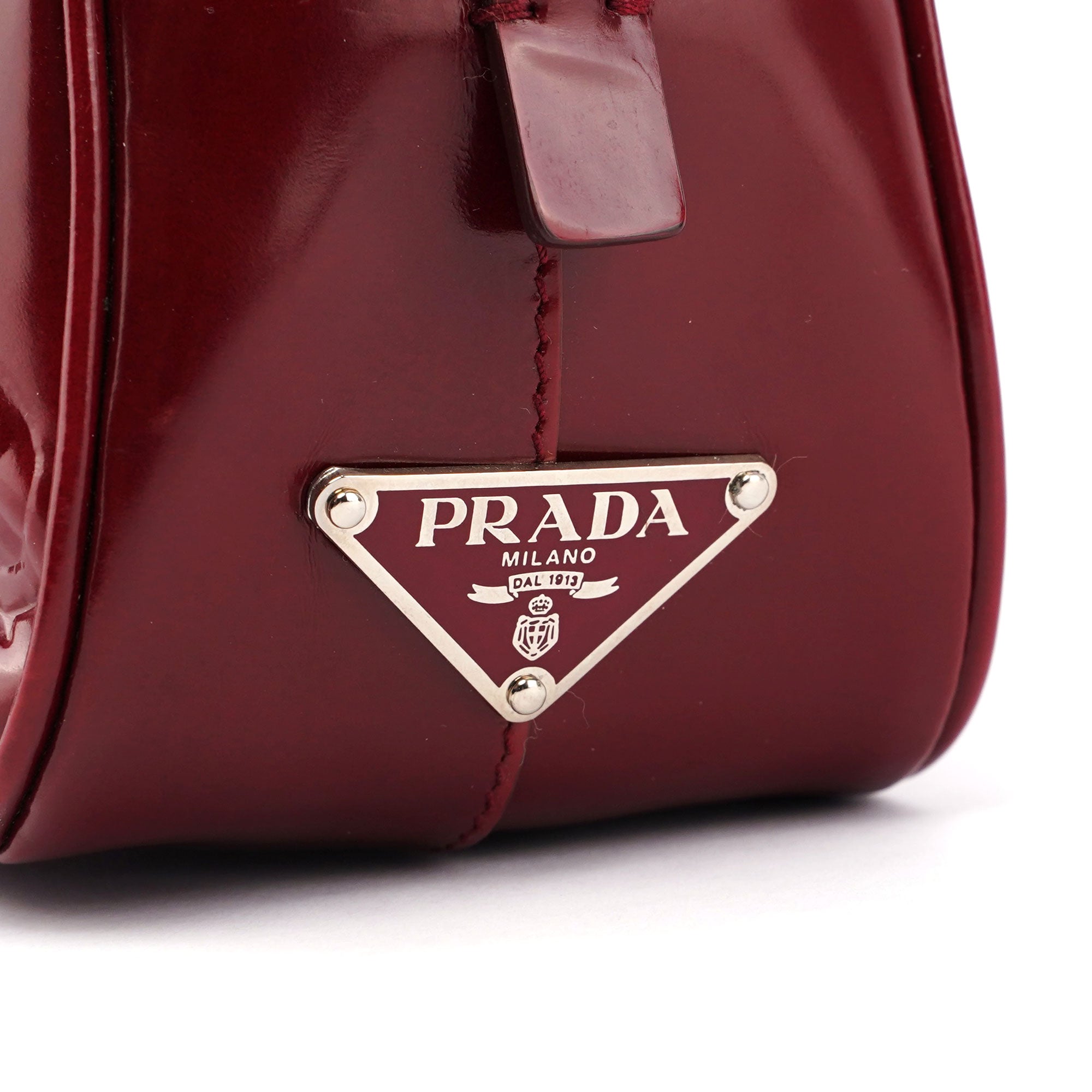 Prada 5347. Prada Red Patent Leather Stamped Tote