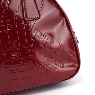 Prada 5347. Prada Red Patent Leather Stamped Tote