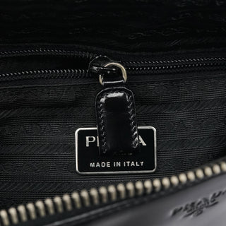 Prada 7256 Black Patent Leather Tote Bag