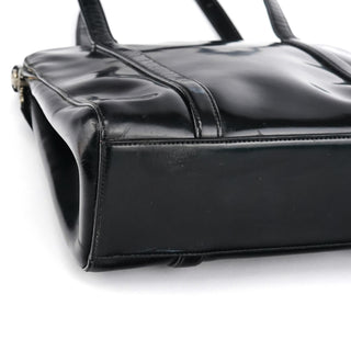 Prada 7256 Black Patent Leather Tote Bag