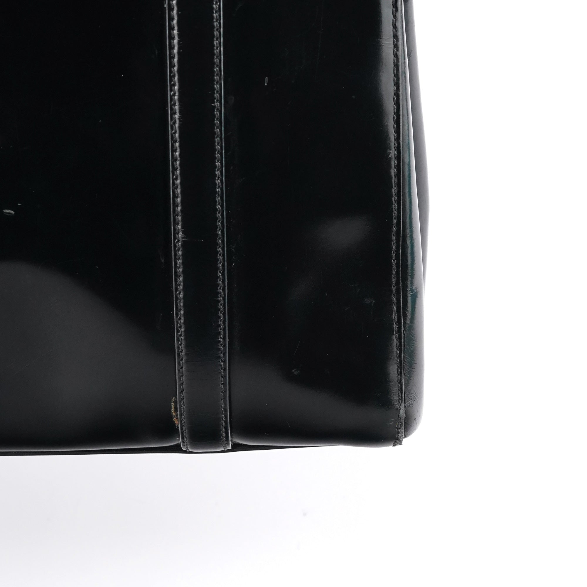 Prada 7256 Black Patent Leather Tote Bag