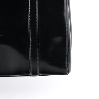Prada 7256 Black Patent Leather Tote Bag