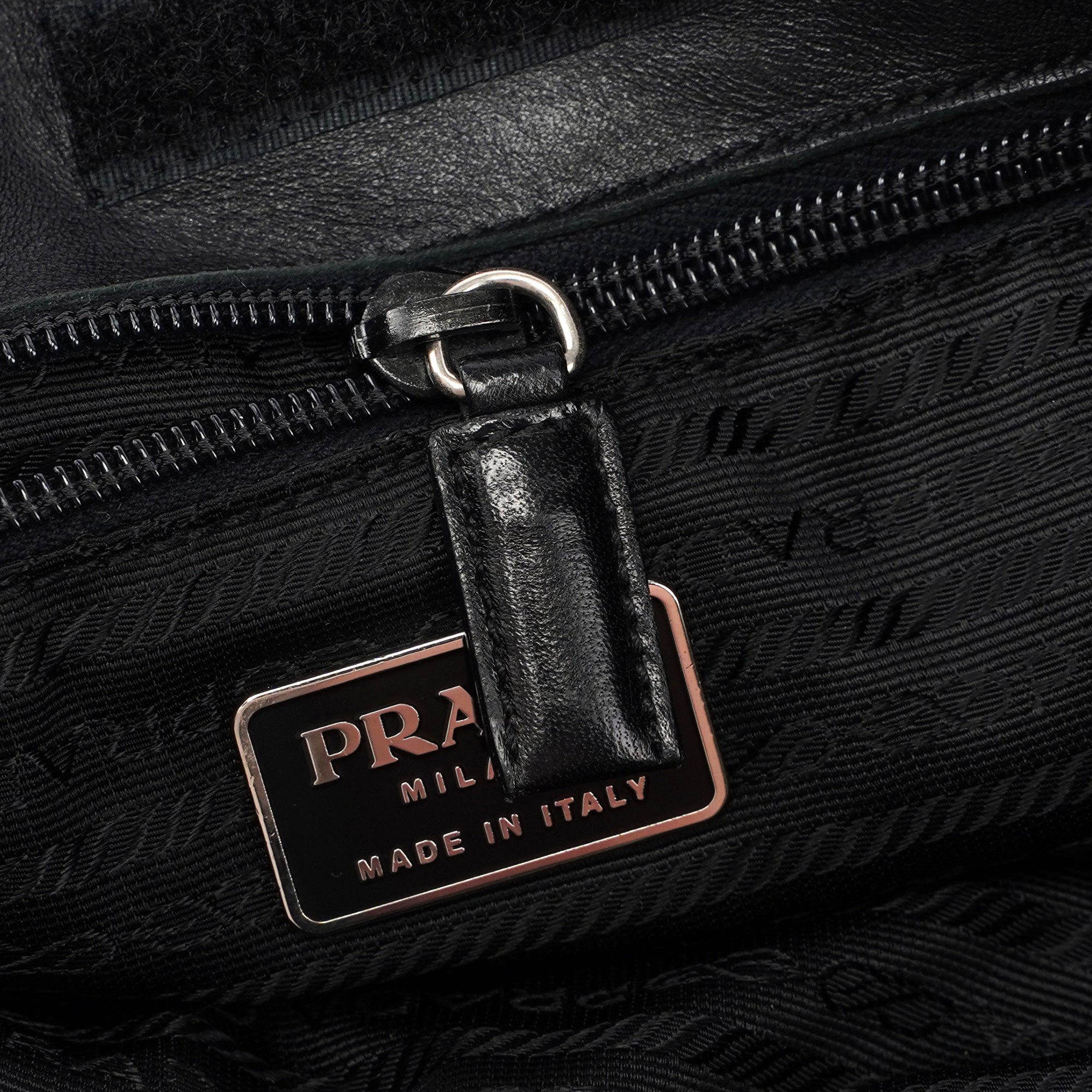 Prada Anthracite Fur Wool Shoulder Bag