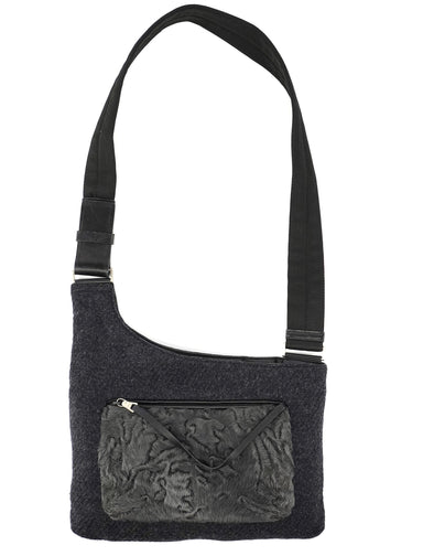 Prada Anthracite Fur Wool Shoulder Bag