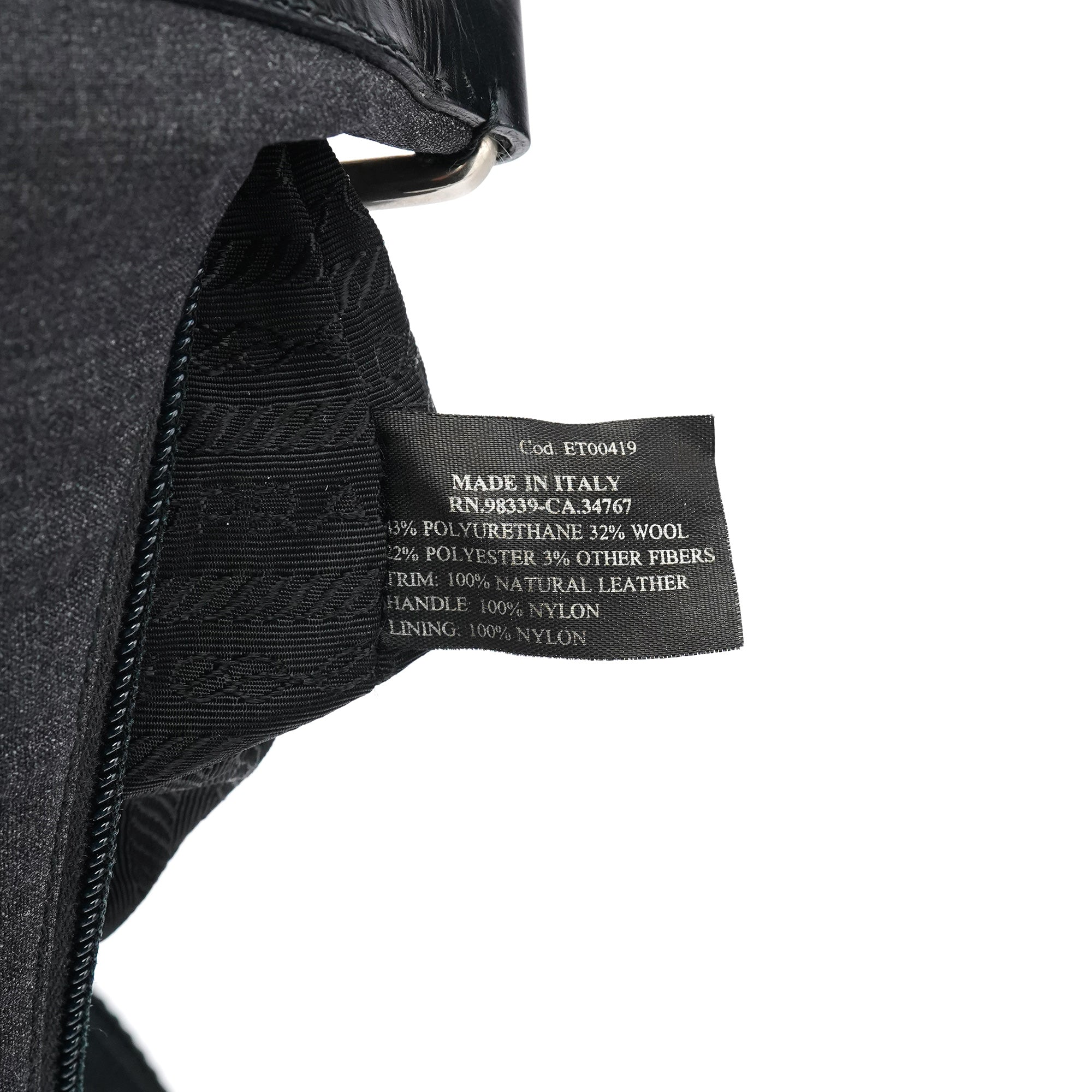 Prada Anthracite Nylon Hobo Shoulder Bag