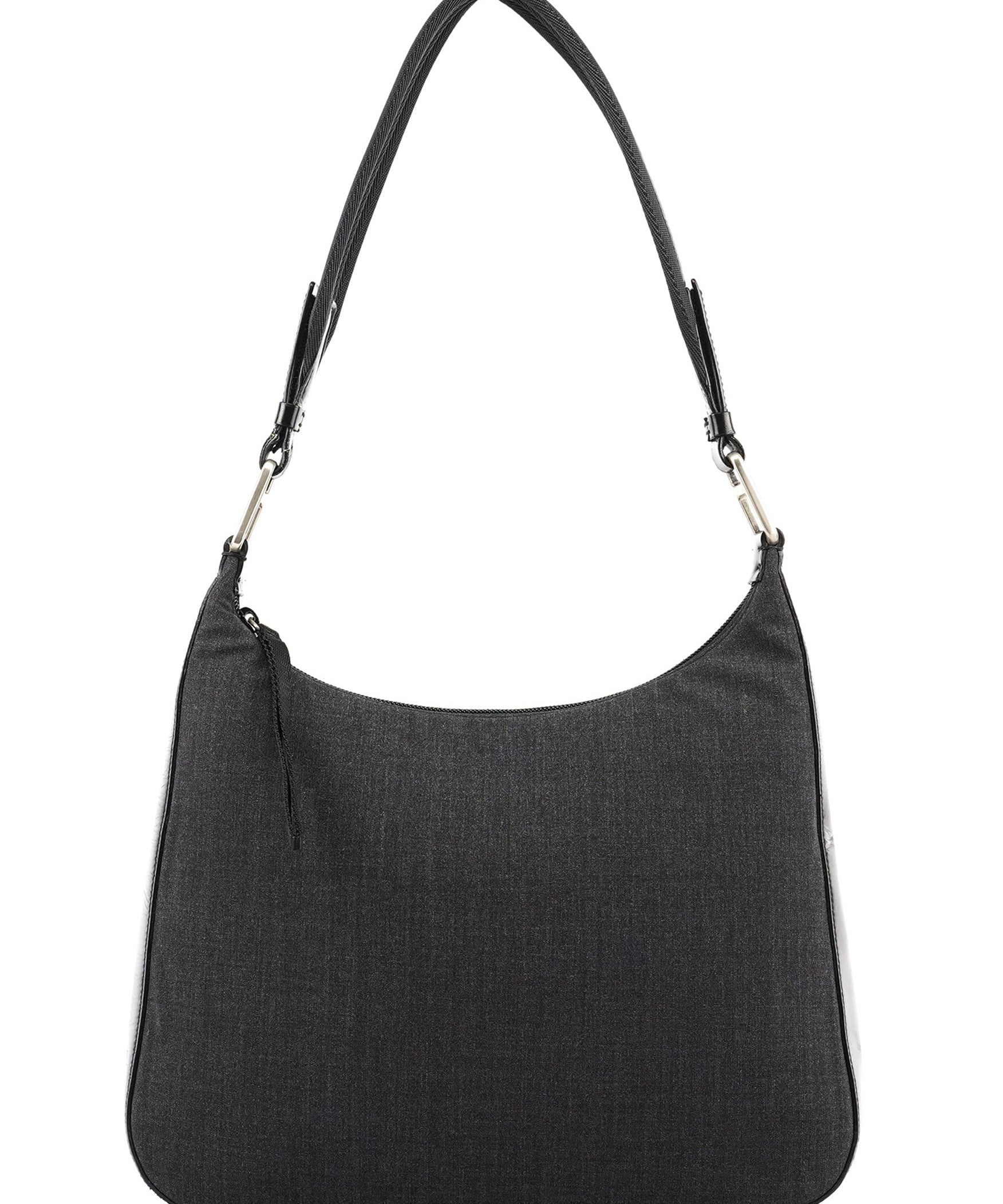 Prada Anthracite Nylon Hobo Shoulder Bag