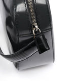 Prada Schultertasche mit Drehhenkel aus anthrazitfarbenem Spazzolato-Leder