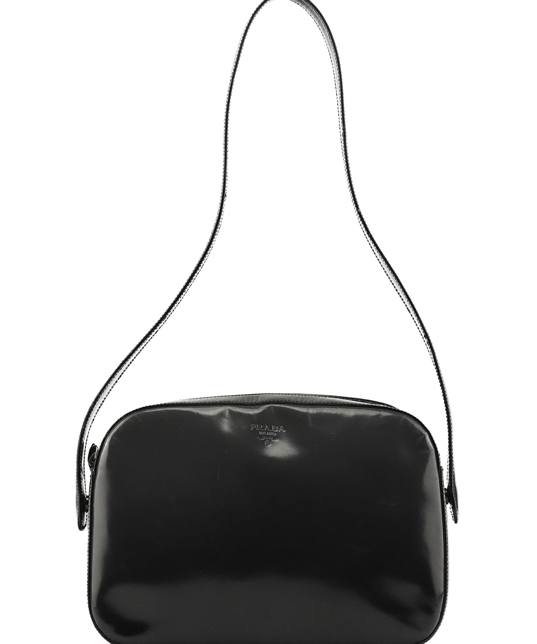 Prada Anthracite Spazzolato Swivel Shoulder Bag