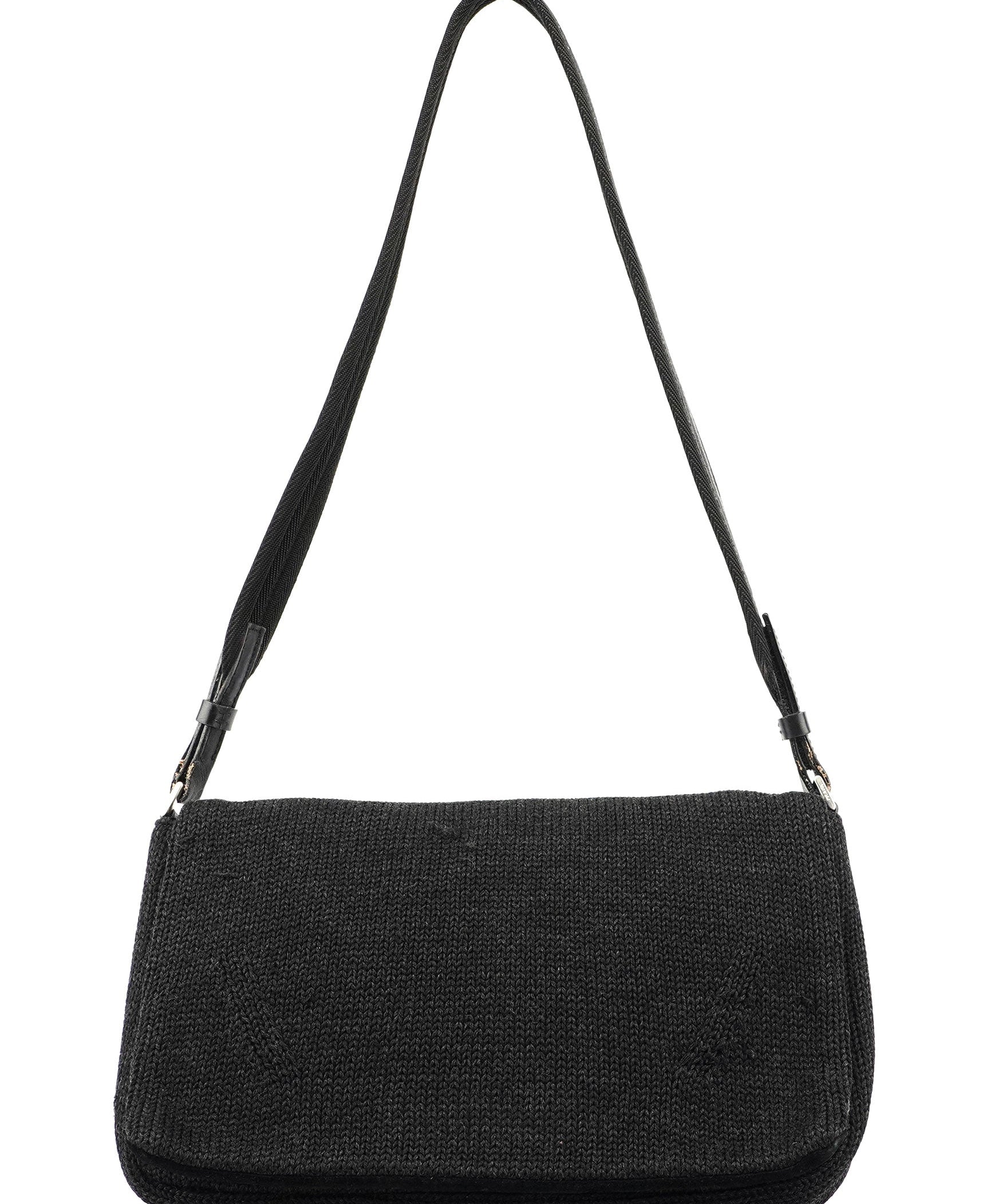 Prada Anthracite Wool Hobo Shoulder Bag