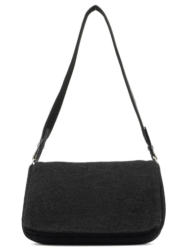 Prada Anthracite Wool Hobo Shoulder Bag