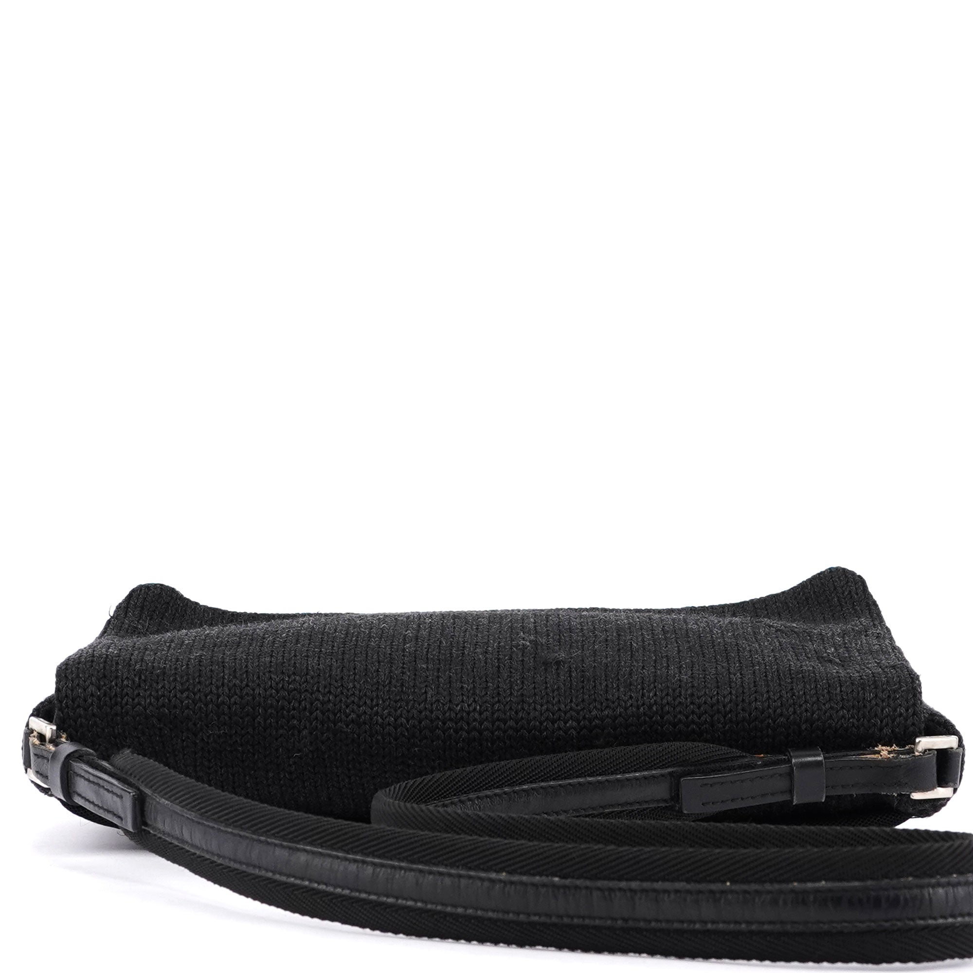 Prada Sac hobo en laine anthracite