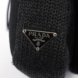 Prada Anthracite Wool Hobo Shoulder Bag