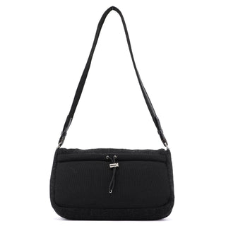 Prada Anthracite Wool Hobo Shoulder Bag