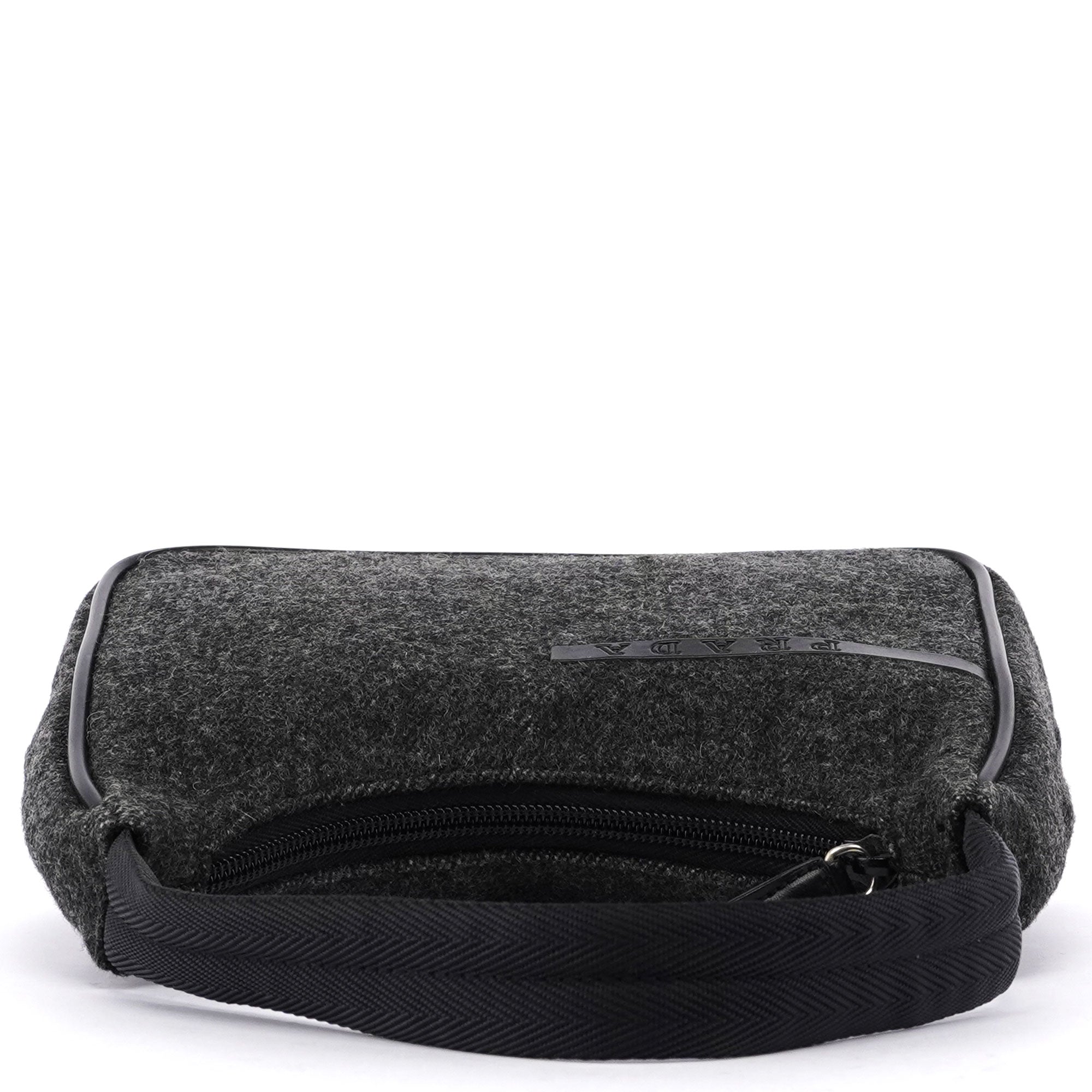 Prada Anthracite Wool Mini Hobo Bag