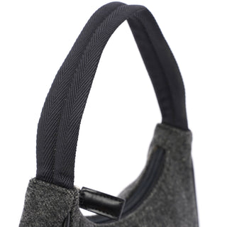 Prada Anthracite Wool Mini Hobo Bag