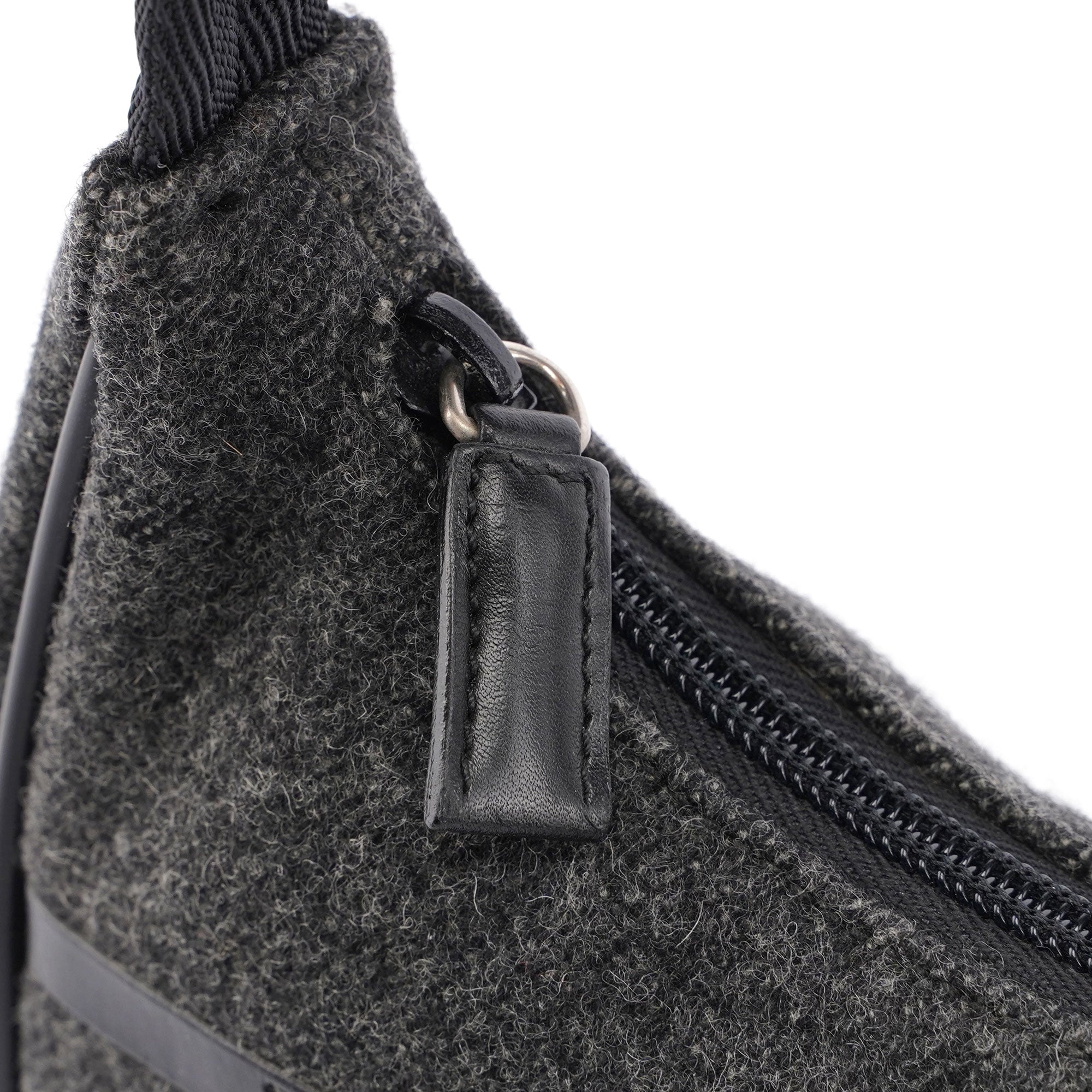 Prada Anthracite Wool Mini Hobo Bag